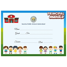 School Principal Award Certificate A4 Size | Use on Laser Printer